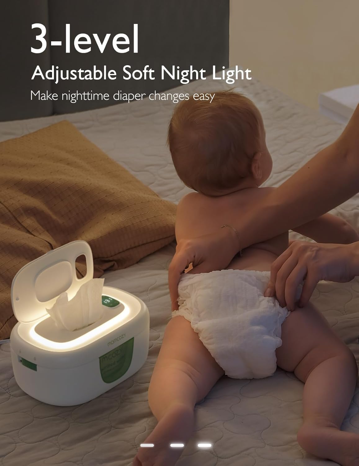 Momcozy Baby Wipe Warmer | Fast & Even Heating, Large Capacity, 4 Temp Settings, Night Light