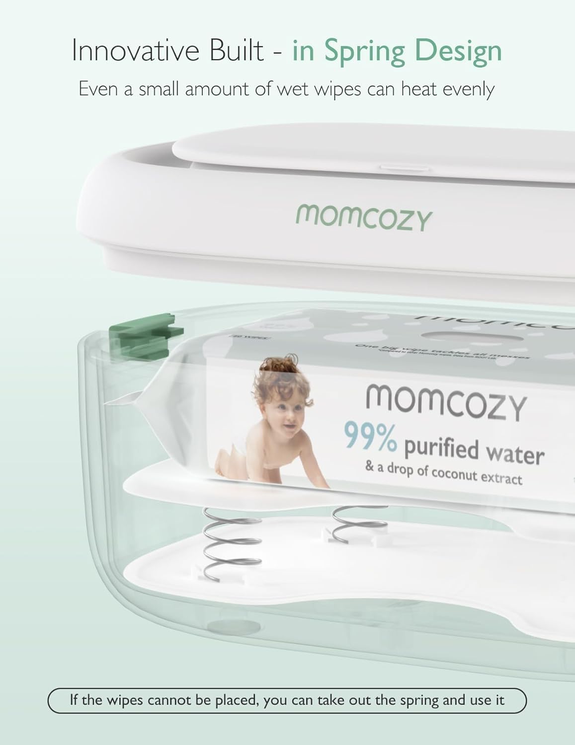 Momcozy Baby Wipe Warmer | Fast & Even Heating, Large Capacity, 4 Temp Settings, Night Light