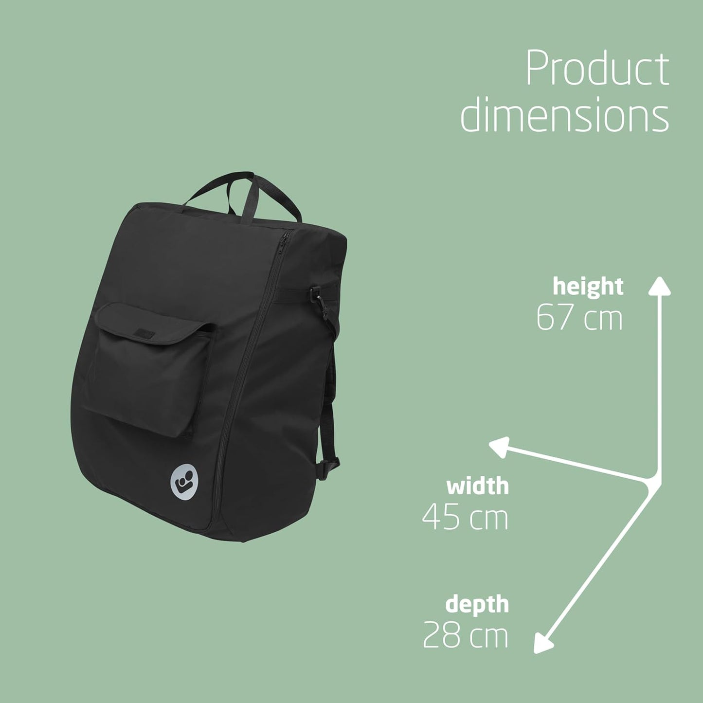 Maxi-Cosi Ultra-Compact Travel Bag – Stroller & Buggy Carry Bag, Black (67×45×28 cm)
