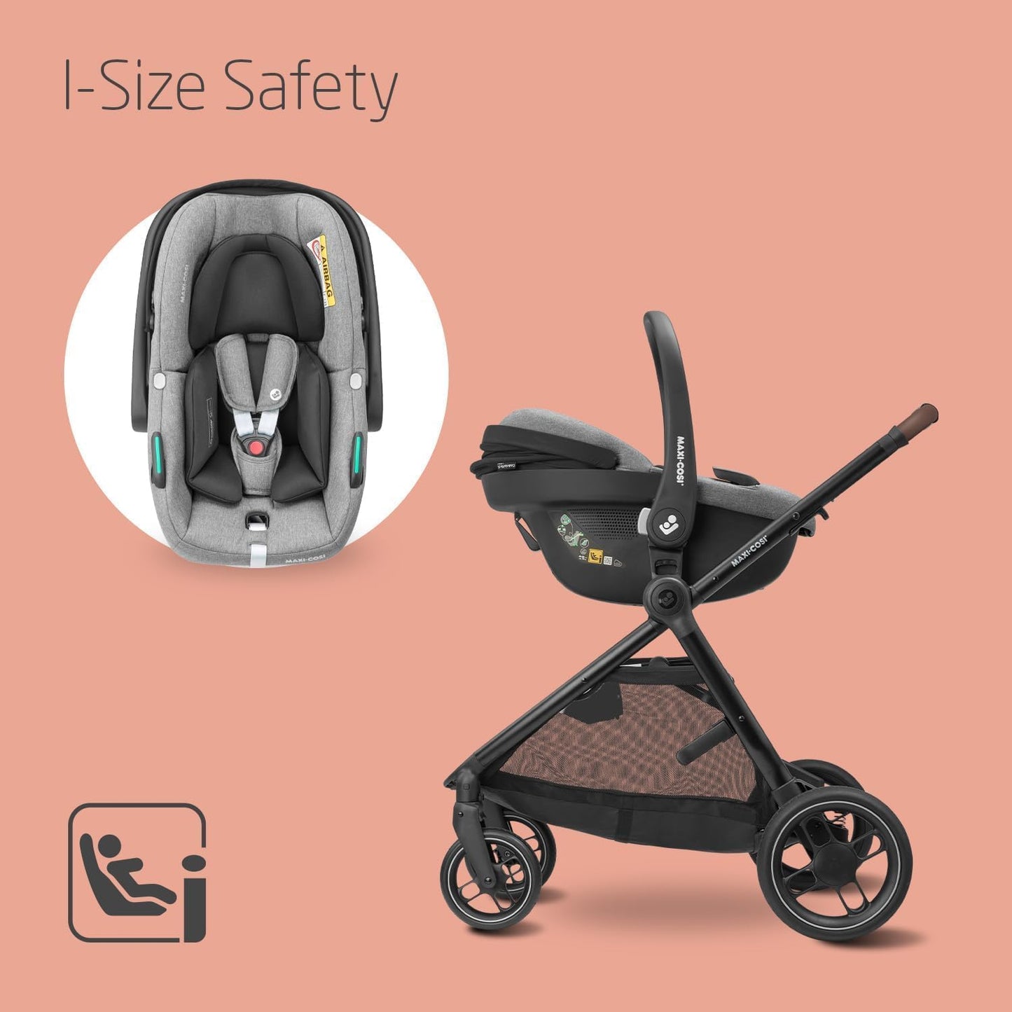 Maxi-Cosi Zelia S Trio – Compact 3-in-1 Pram & Car Seat System,
