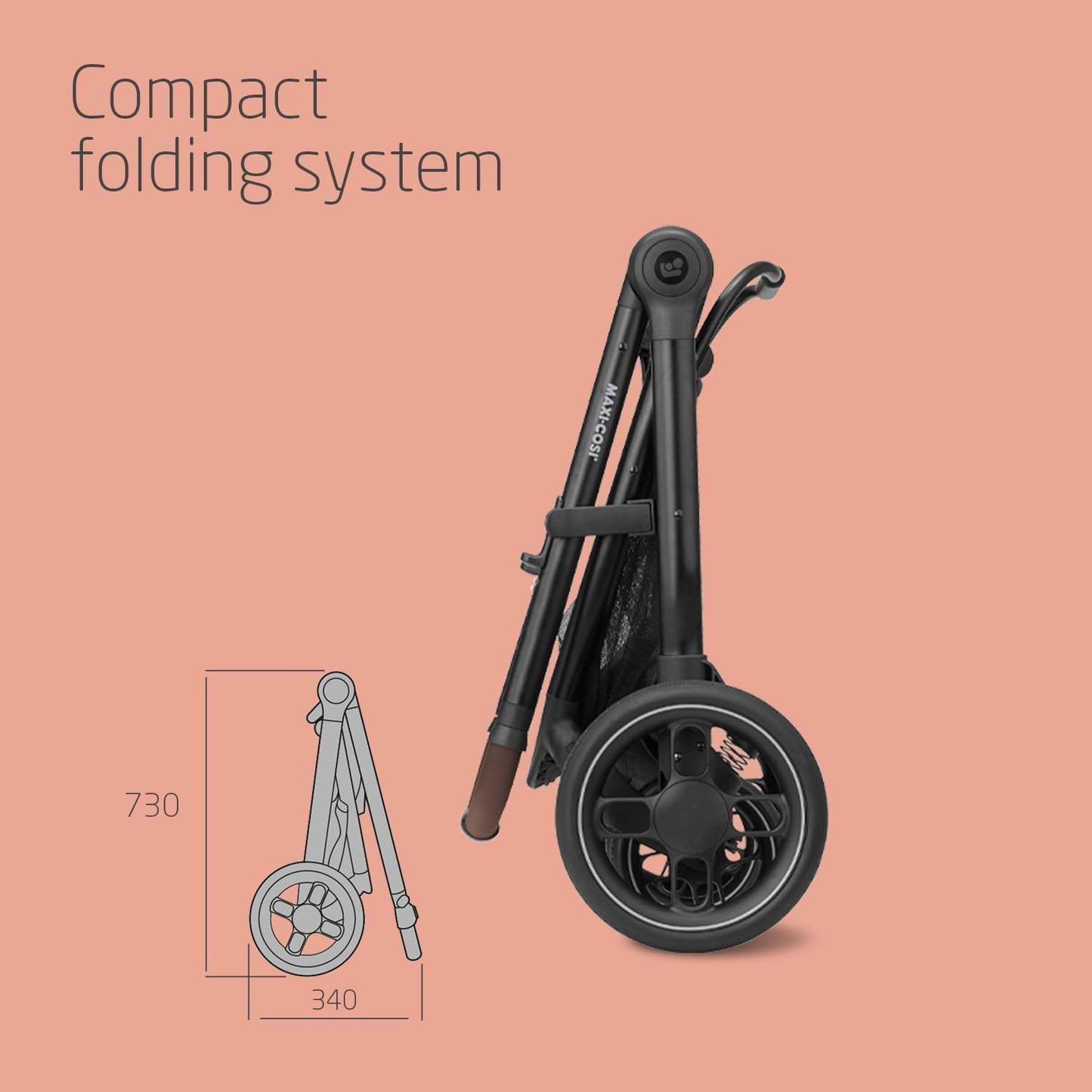 Maxi-Cosi Zelia S Trio – Compact 3-in-1 Pram & Car Seat System,