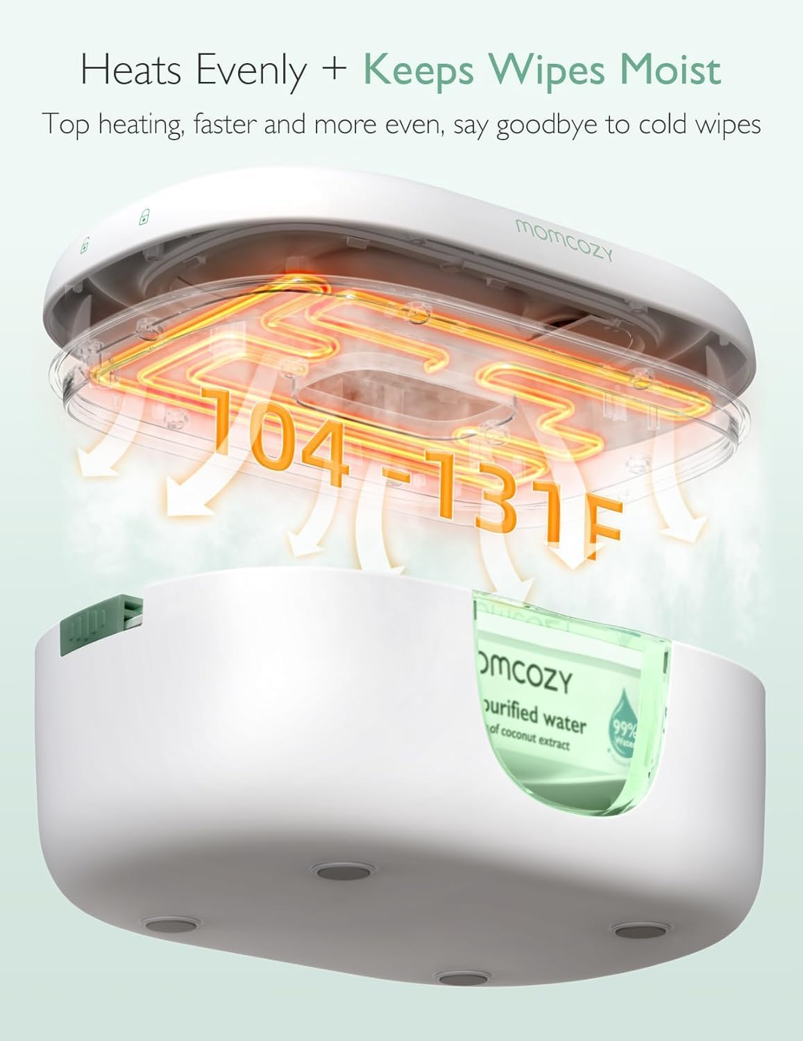 Momcozy Baby Wipe Warmer | Fast & Even Heating, Large Capacity, 4 Temp Settings, Night Light