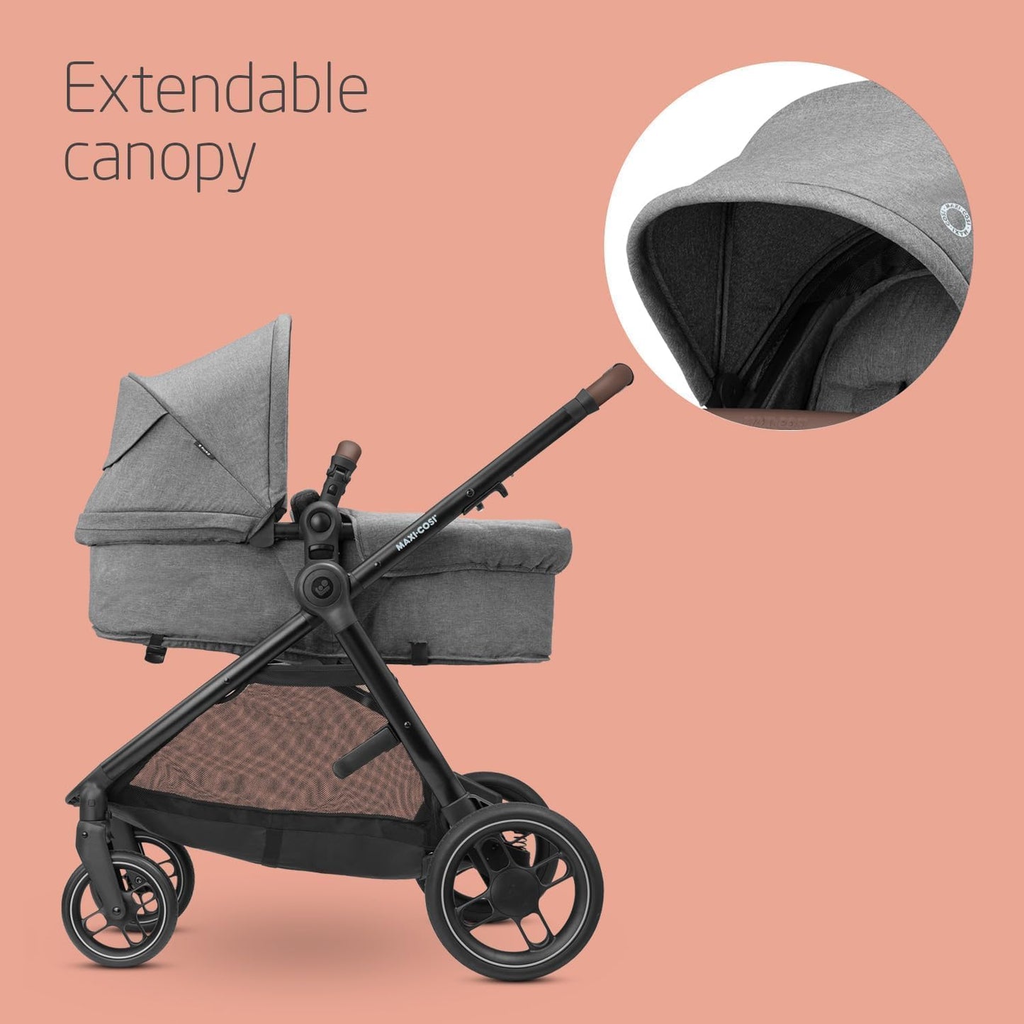 Maxi-Cosi Zelia S Trio – Compact 3-in-1 Pram & Car Seat System,