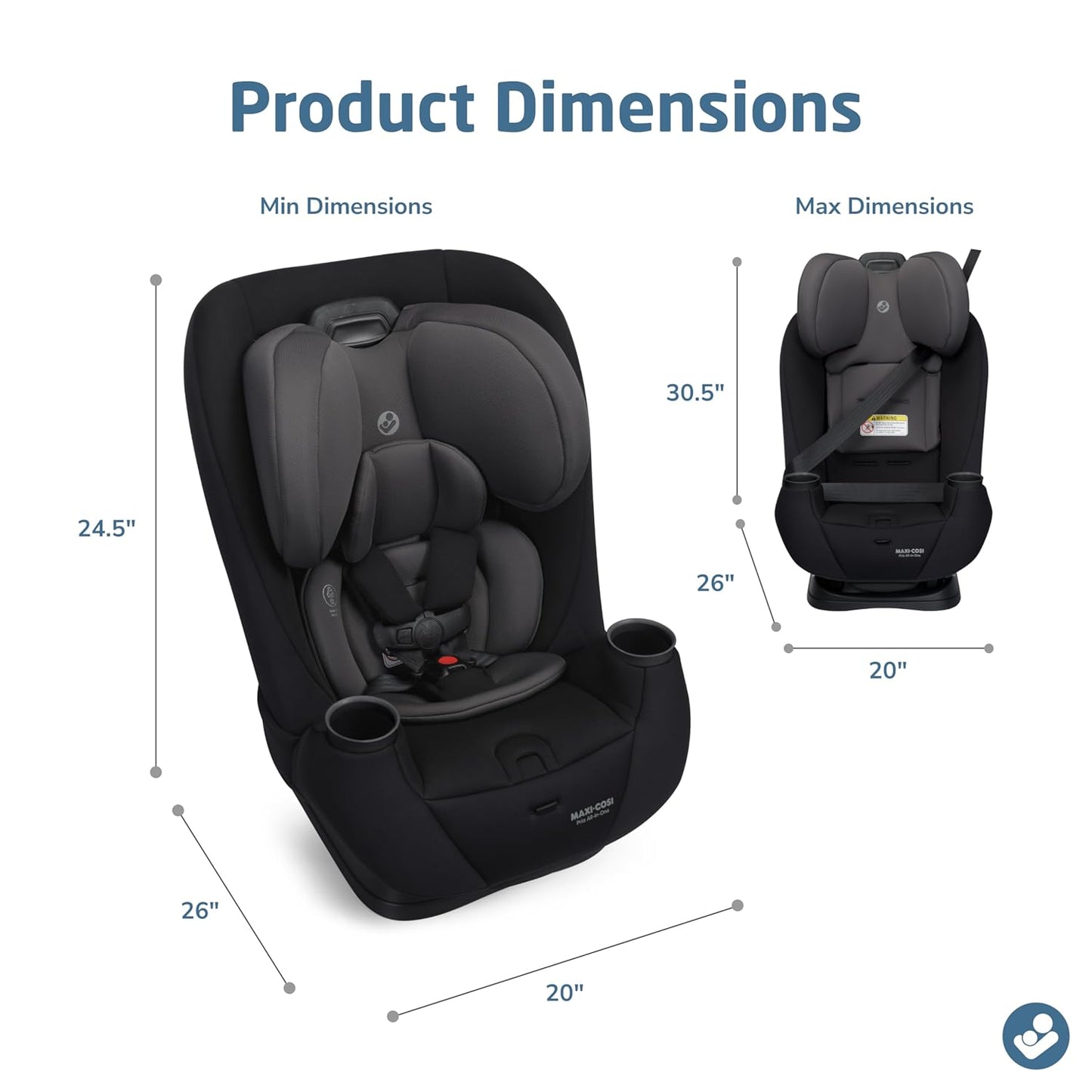 Maxi-Cosi Pria All-in-One Car Seat – Infant & Toddler Convertible Seat (5–100 lbs)