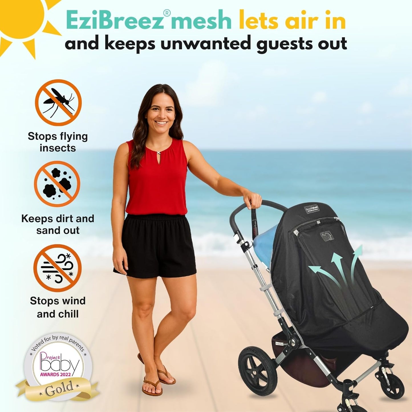 SnoozeShade Plus Extra – UPF50+ Stroller Sun Shade & Blackout Cover (99% UV Block)