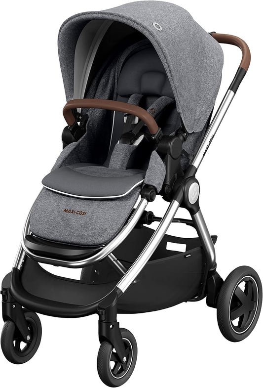 Maxi-Cosi Adorra 2 Luxe – Luxury Pushchair from Birth, Lie-Flat, AirFlow, Large Hood – Twillic Grey